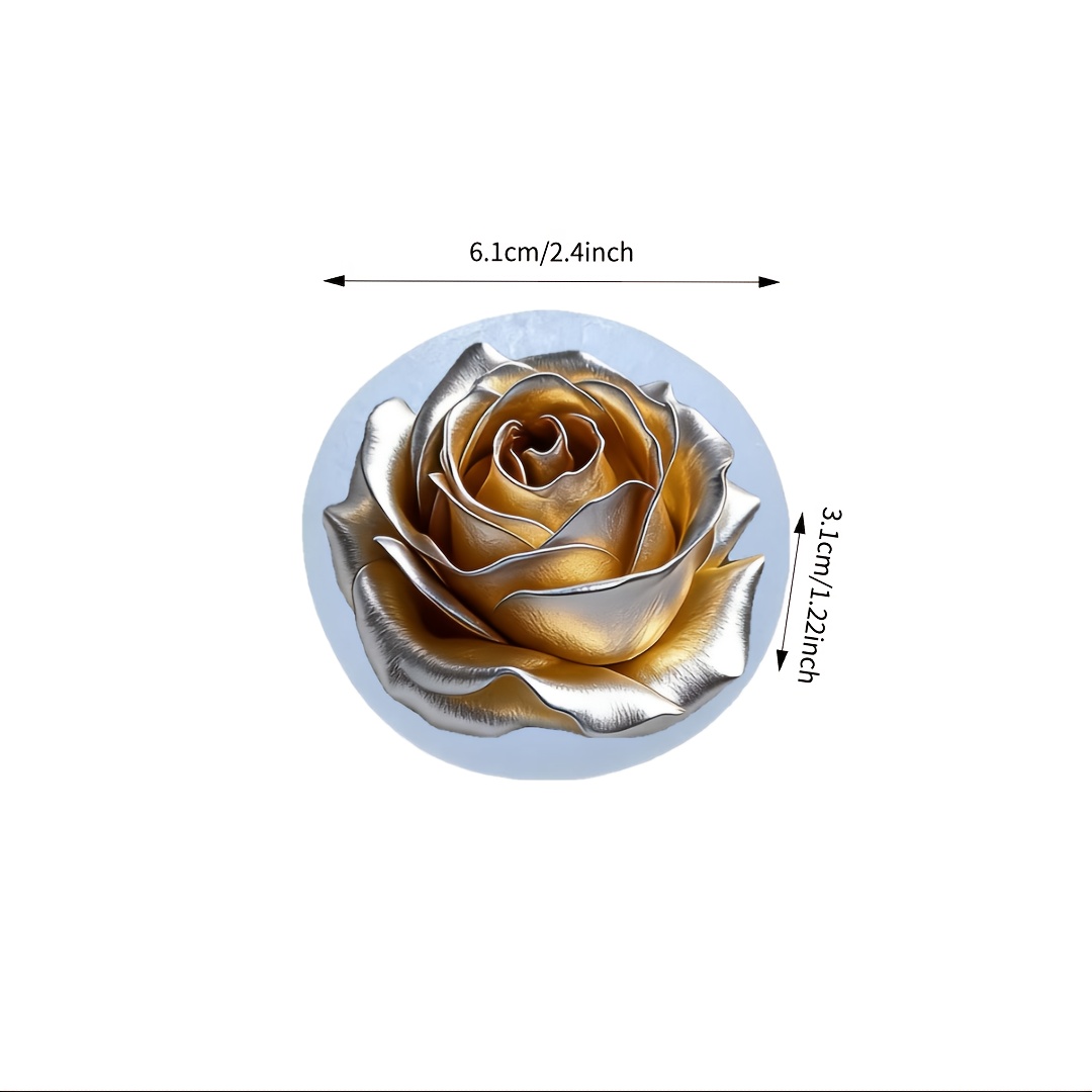 TEMU 1pc Reusable Flexible Resin Silicone Mold Suitable For Candle, Soap & Clay Crafting - 1pc 3d Elegant Rose Mold With Exquisite , Multi-use