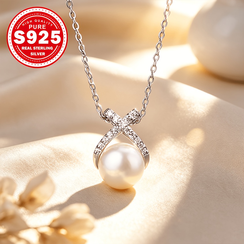 S925 Silver Cross Fish Tail Pendant Necklace — Versatile Gift
