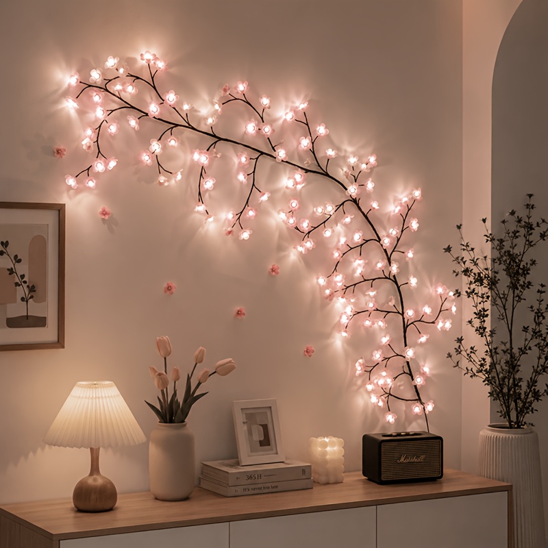 TEMU 90 luces LED de pared con diseño de (45 LEDs ) que miden 59.06 pulgadas, ideales para Navidad, Acción de Gracias, Halloween, , San Valentín,