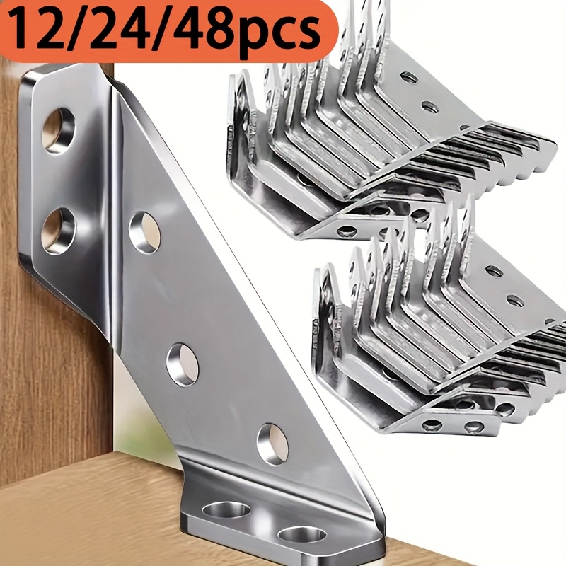 40 PCS White Plastic Corner Brackets Right Angle Corner Support Brace Shelf Support Corner Brace L Shape Corner Bracket For Furniture Kitchen Cabinet - View #2