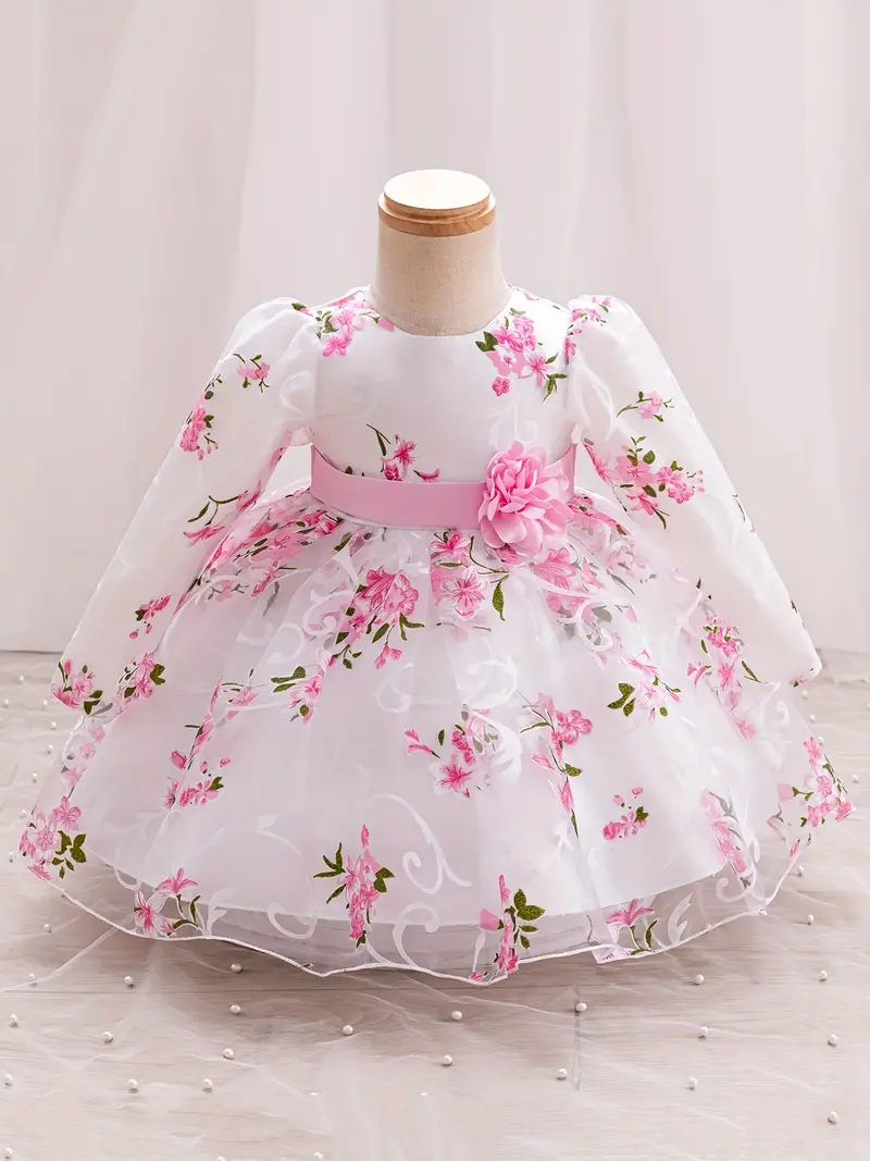 baby girls elegant rose print dress birthday party formal - Temu baby girls elegant rose print dress birthday party formal - Temu