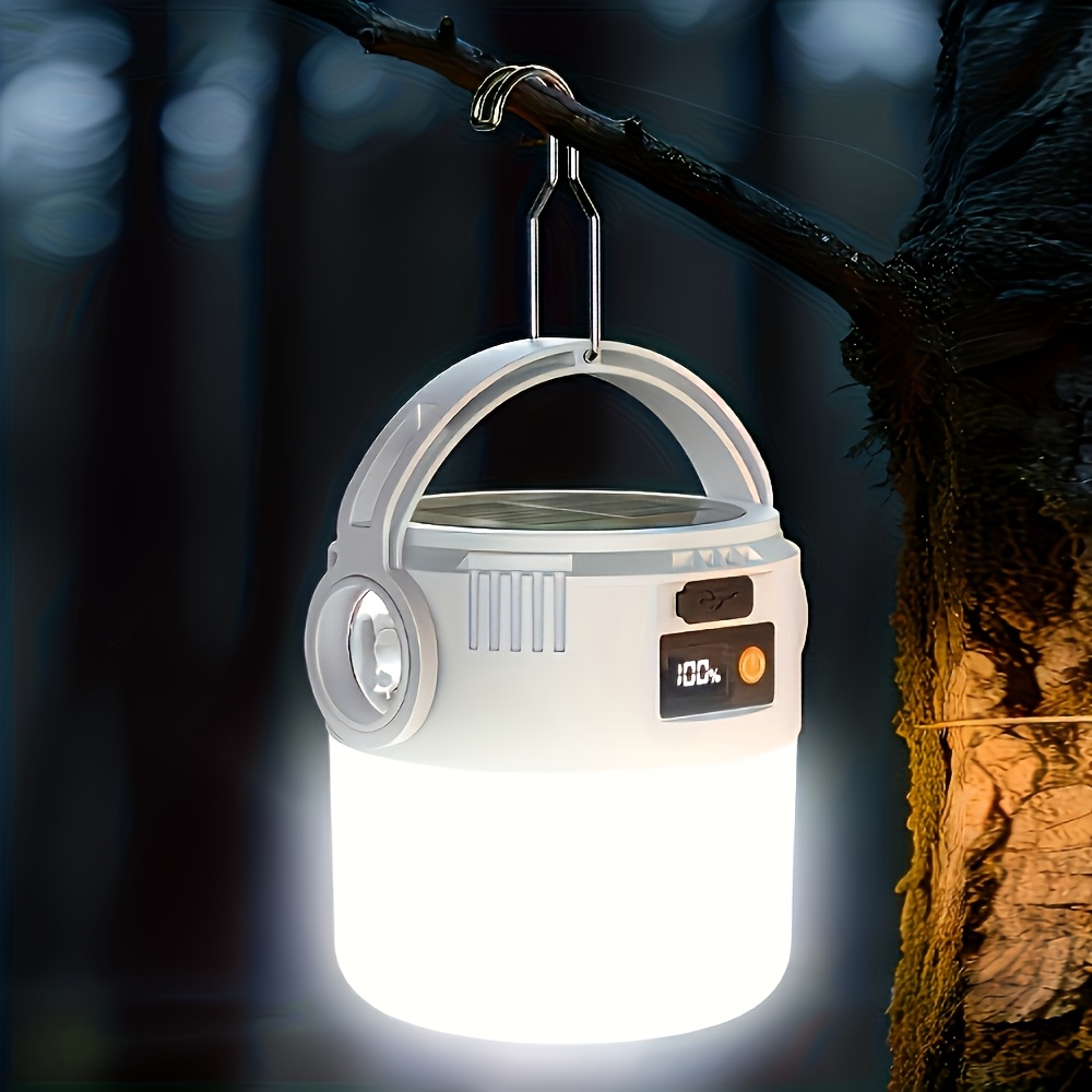 2pcs rechargeable solar camping light set usb charging