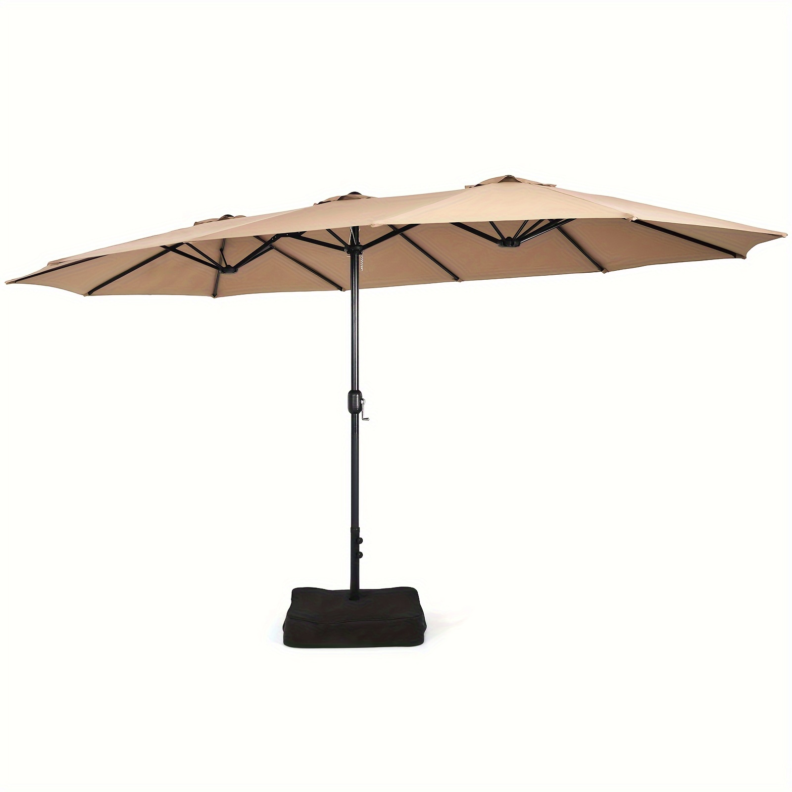 

Costway 15ft Double-sided Patio Umbrella Sun Shade, Outdoor Coffee Shop Umbrella, Market Crank Umbrella With Base