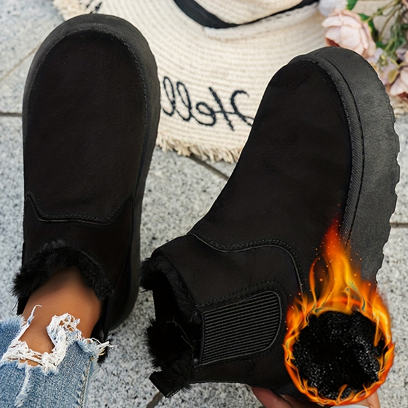 TEMU Stylish Versatile Women's Ankle Boots, Trendy Casual Snow Boots