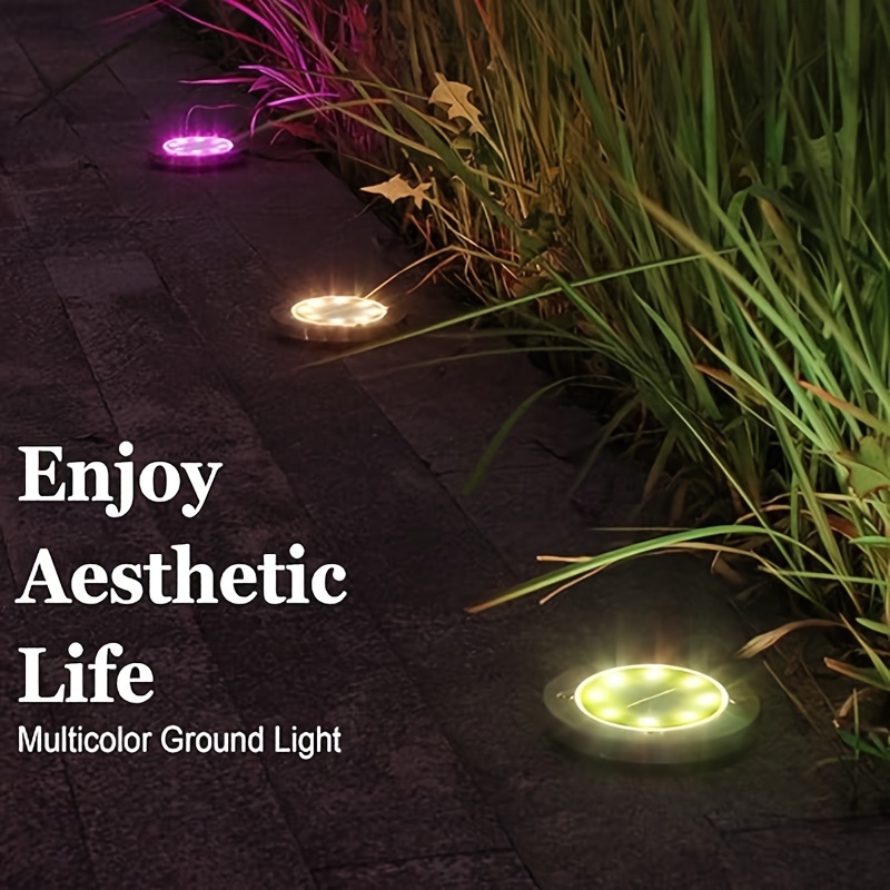 

18 Piece Set Of Solar Outdoor Lights, 8led Colored Buried Lights, Automatic Switching Of Lights, Light Controlled Automatic Switch, Suitable For Outdoor Garden, , Front Yard, Lighting, Night Lights