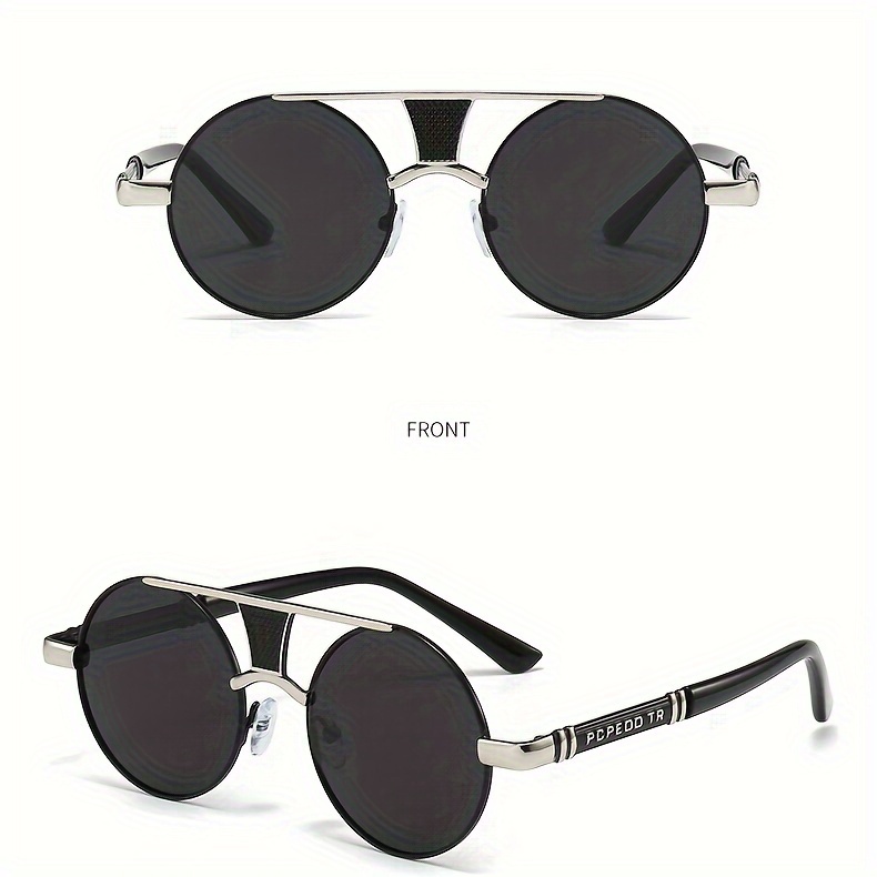 Y2K Steampunk Sunglasses Classic Retro Round Mirror Fashion Men's and Women's Role Playing Sunglasses