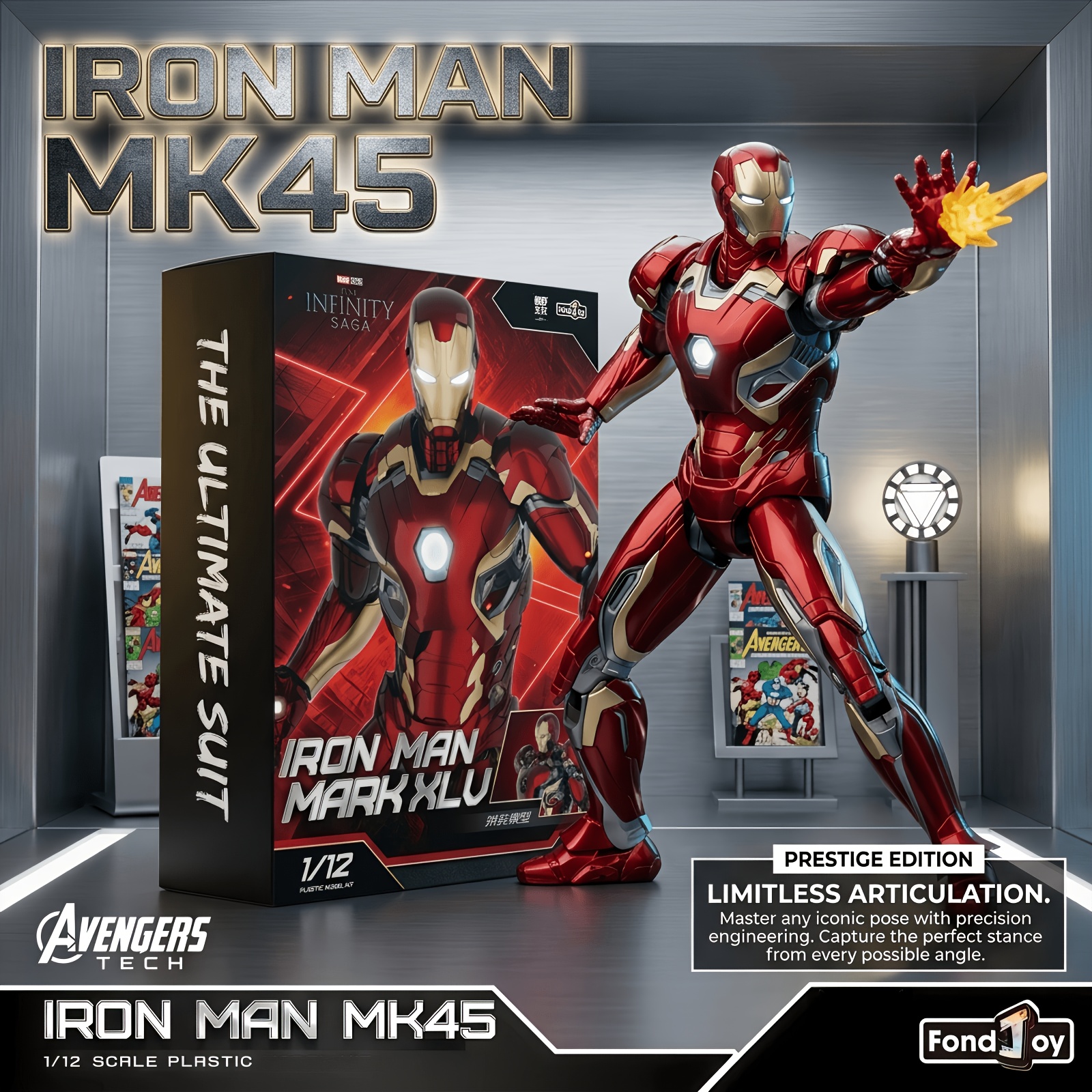 TEMU Mk45 Model Decoration, 1/12 Scale Mecha Model With Unique Display Base, Enhancing Collection Effect, Transformable Character Model, Suitable For