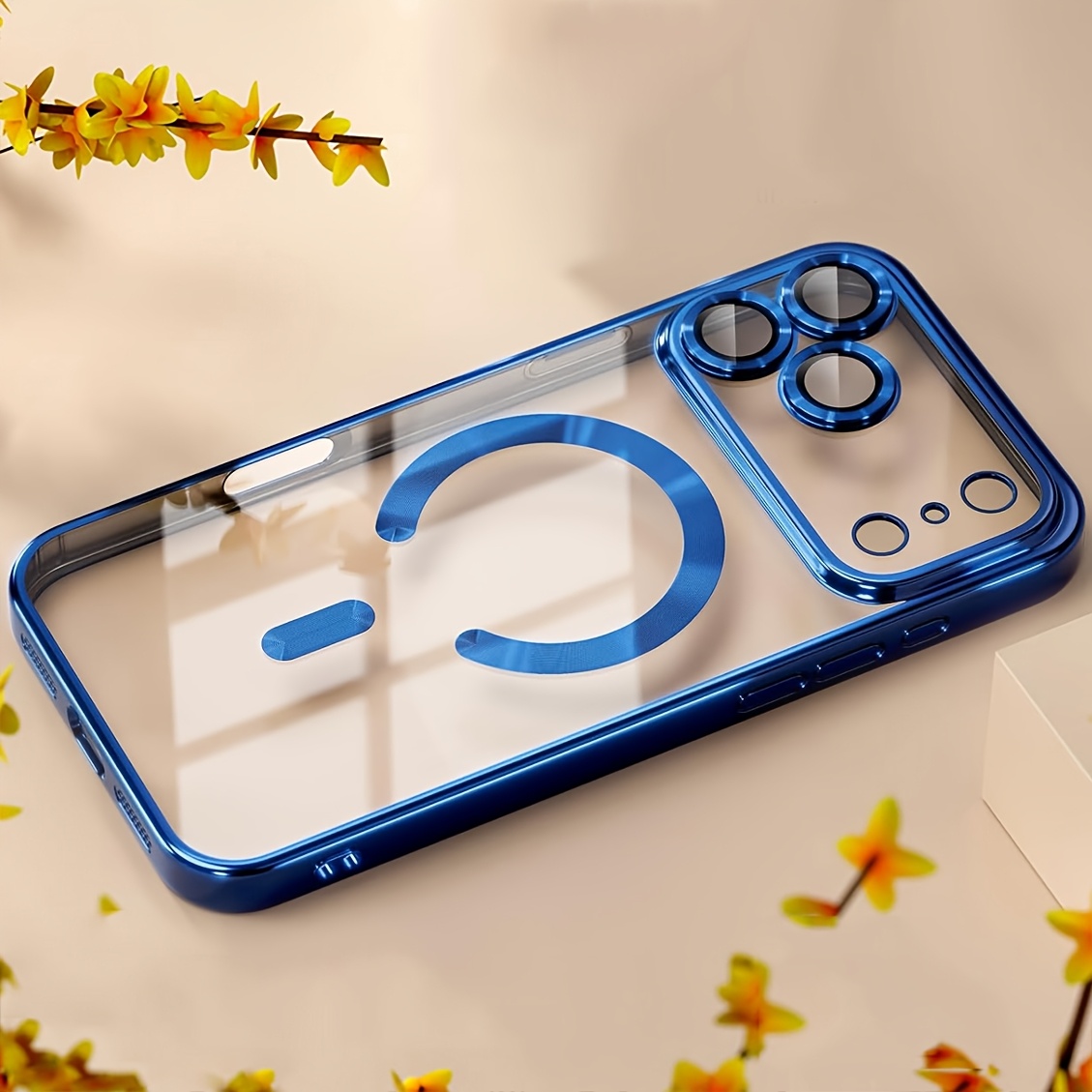 TEMU Phone Case: Clear Luxury Plating Cover Soft Protective With Magnetic Phone Case For Iphone17pro Max /17pro/17/air/17e-with Camera Protection