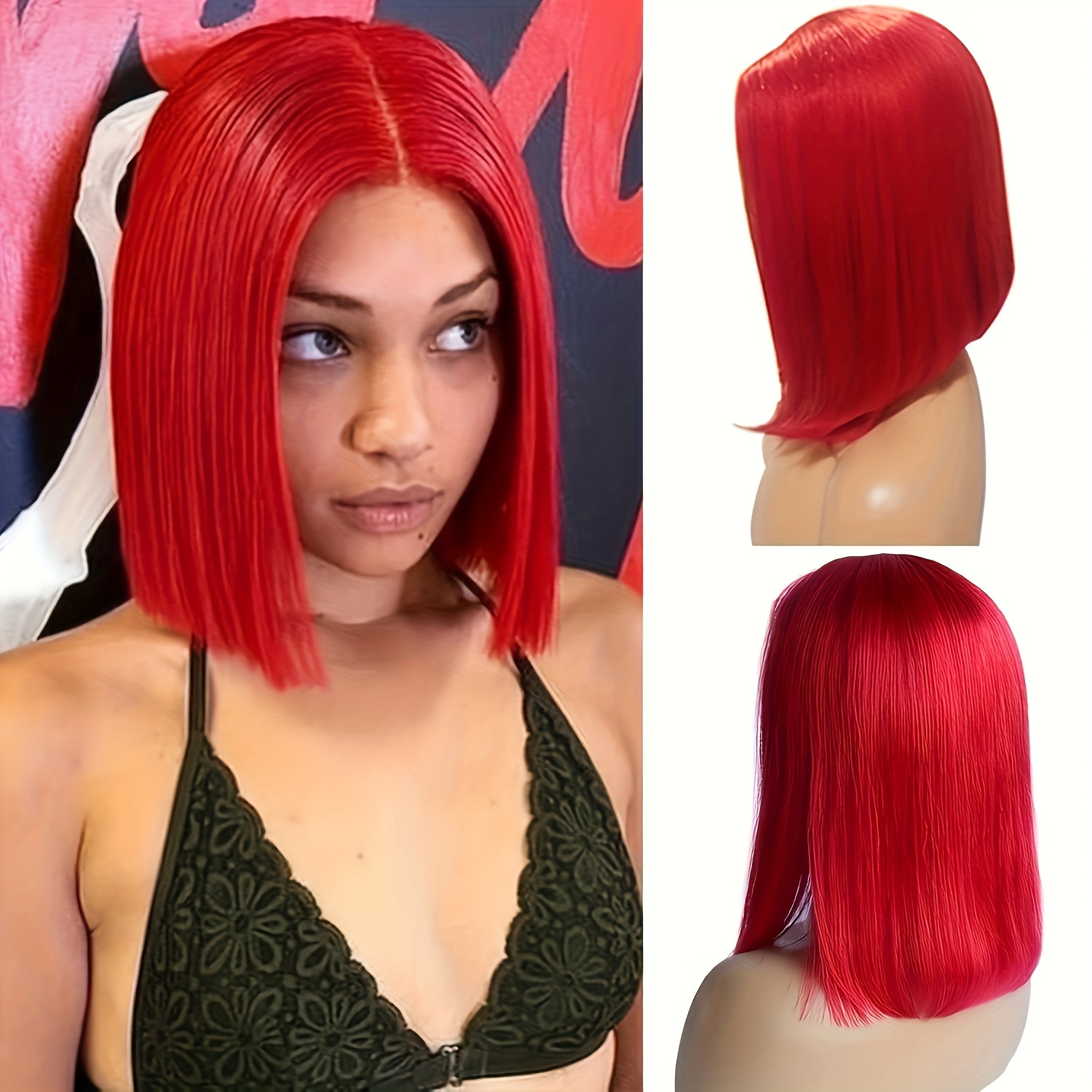 Hot Short Straight Bob Wigs 13x4 Lace Front Human Hair Temu