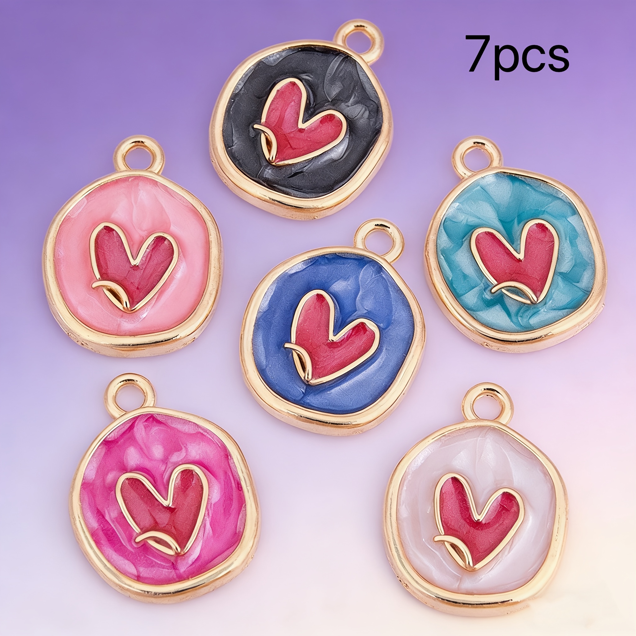 TEMU SurTido Aleatorio de 7/13/23 Piezas de Colgantes de con Goteo de Esmalte, Accesorios Hechos a para Pulseras y Collares de Cuentas DIY, Dijes de