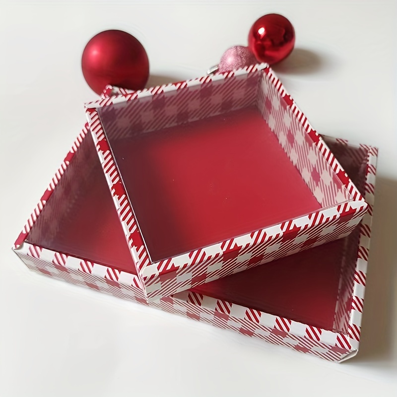 

10pcs Christmas Cookie Gift Boxes With Stripes - , & Button Cookies - Ideal For Party Favors & Decorations