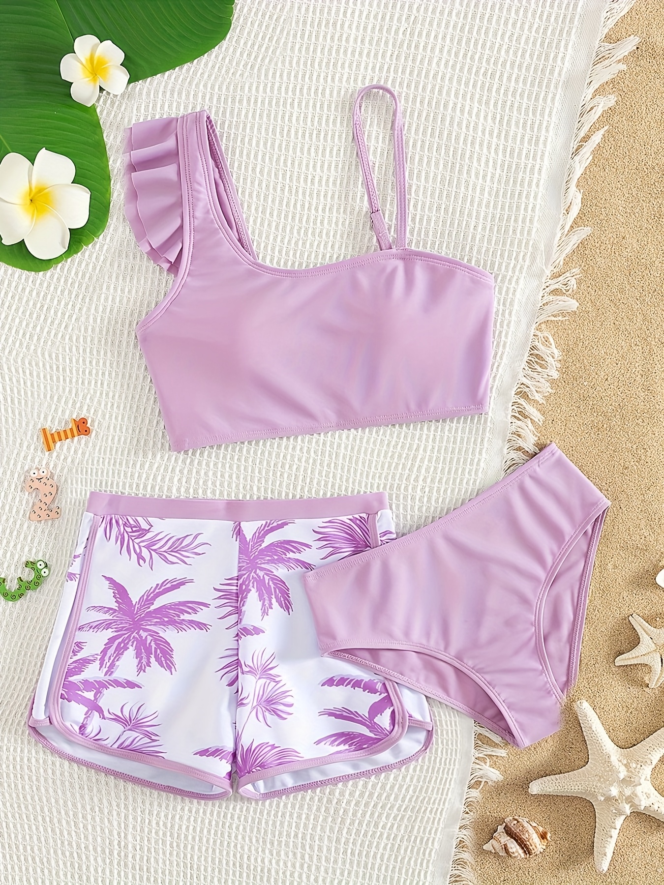 item picture girls swimwear   three piece set for summer beach camping