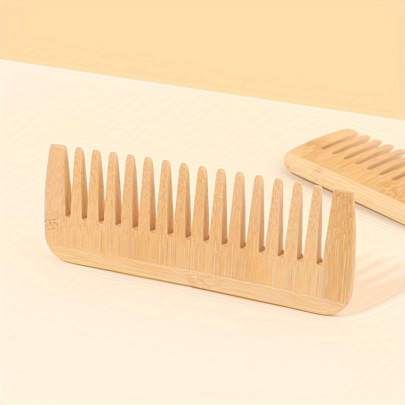 Bamboo Wide-tooth Comb, Anti-static Hair Comb, Suitable For Wet And Dry Use, And A Beard Care Comb, Ideal For All Hairstyles