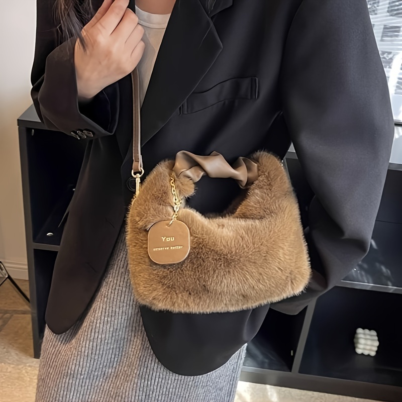 

1pc Fur Crossbody Bag For - , , , And - Top , , Lining, For , , - /