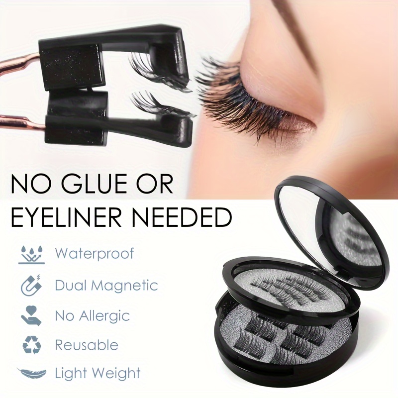 

No Eyeliner False Eyelashes - Reusable Eyelashes, -free 3d False Eyelashes Set , Reusable , No , For Halloween