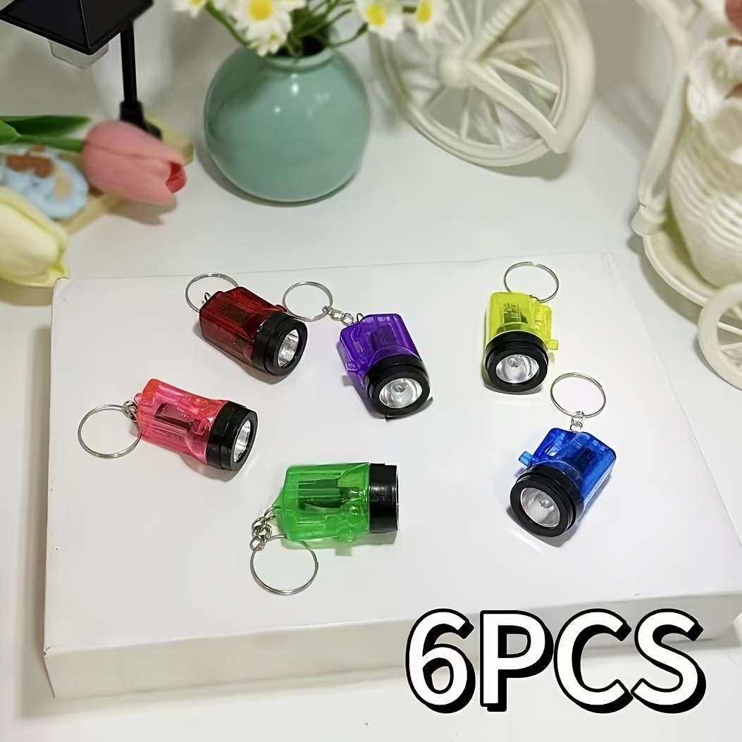 Image of 6pcs Mini Flashlight Keychain Set, Gift Keychain Pendant, Button Battery Powered (), Perfect As A Promotional Gift Or Bag Charm, An Ideal Gift .
