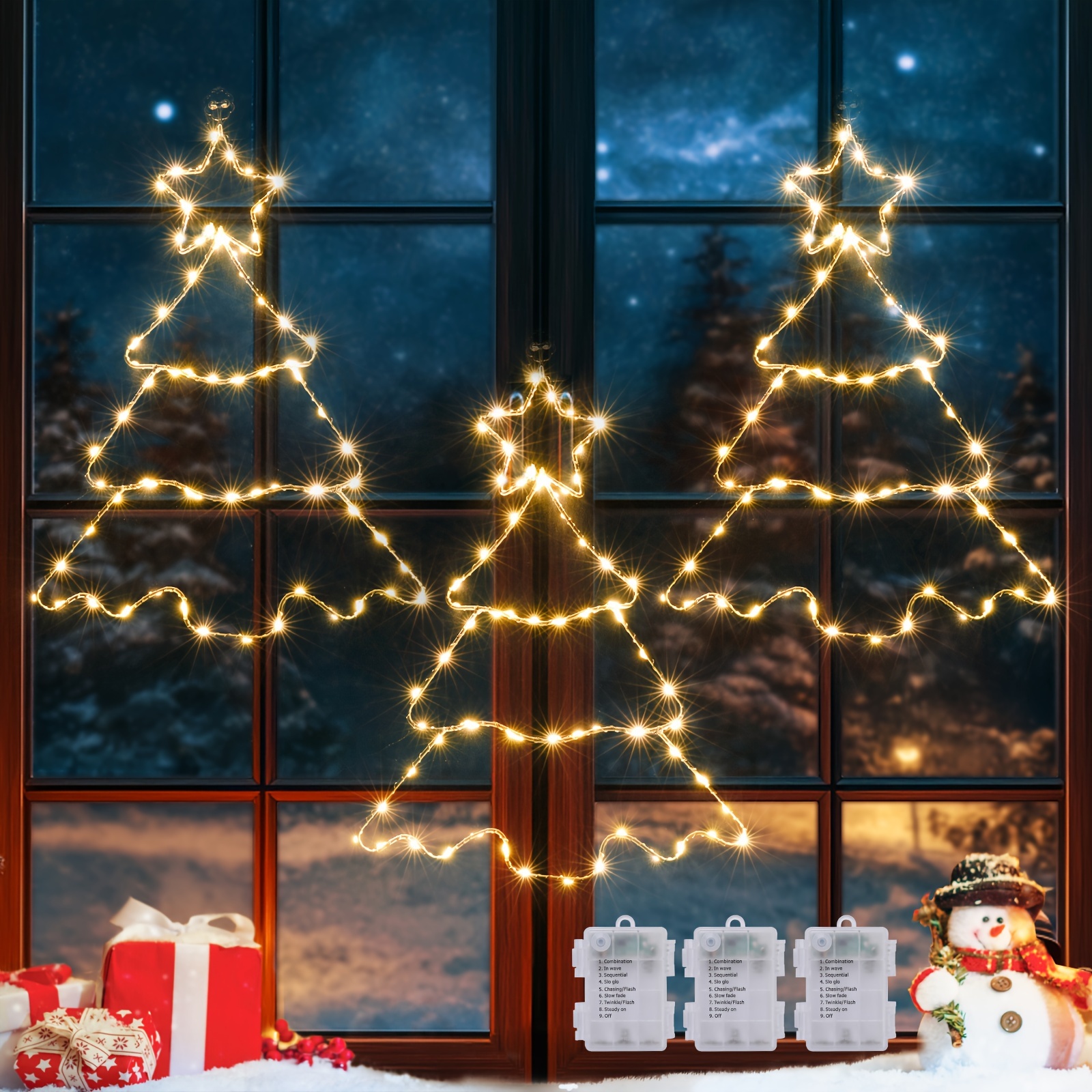 

3pcs Quntis Christmas Tree , 38.5cm Christmas Tree 210leds, 8 Decoration Hanging Backdrop For ,