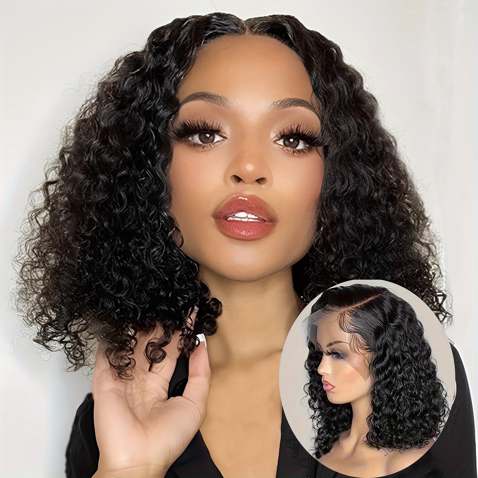 

Curly Bob Wig Human Hair 13x4 Hd Lace Front Wigs Human Hair Pre With Baby Hair 180% Density Curly Bob Wig Glueless Wigs Human Hair Natural Hairline