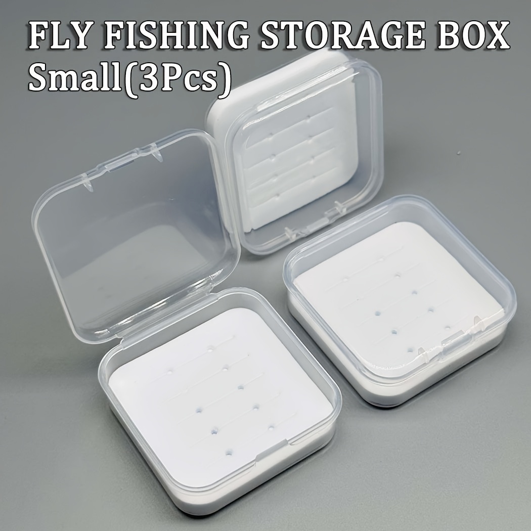 TEMU Set Of 3 Transparent Plastic Boxes Designed For Storing Bait, Lures, And Hooks For Fly Fishing, Available In Sizes S And L