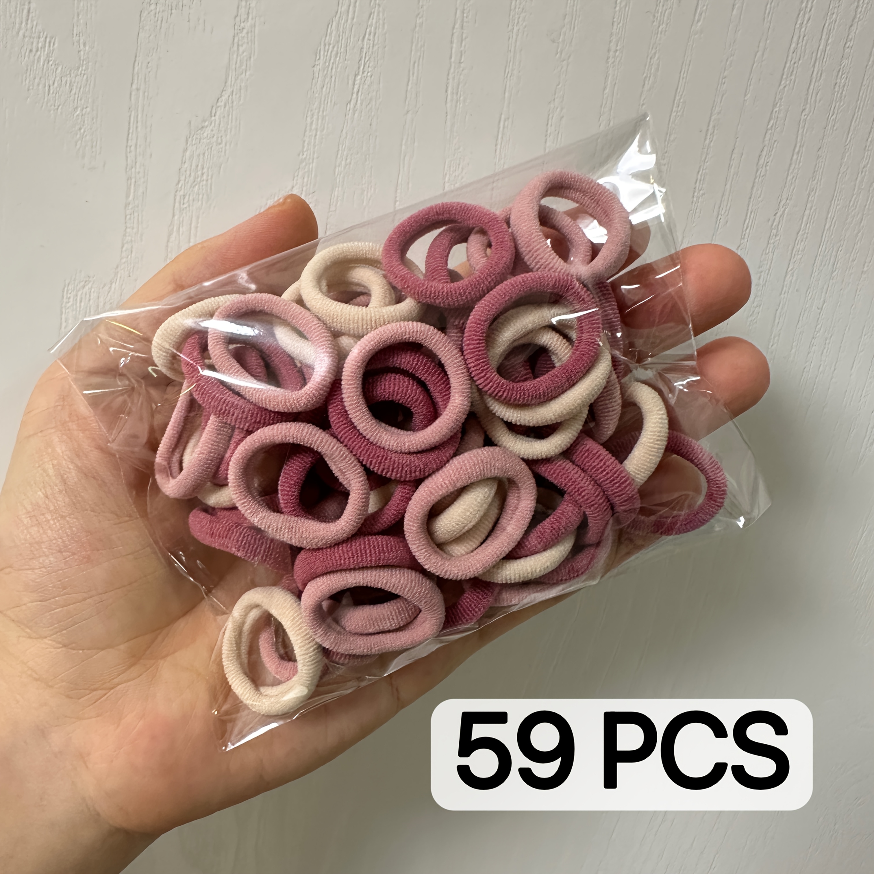 TEMU 59/89/129pcs High Elasticity Non-damaging Hair Scrunchies, Thumb-sized Small Hair Ties, Secure Braid Styling Hair Bands, Cute Candy-colored Hair