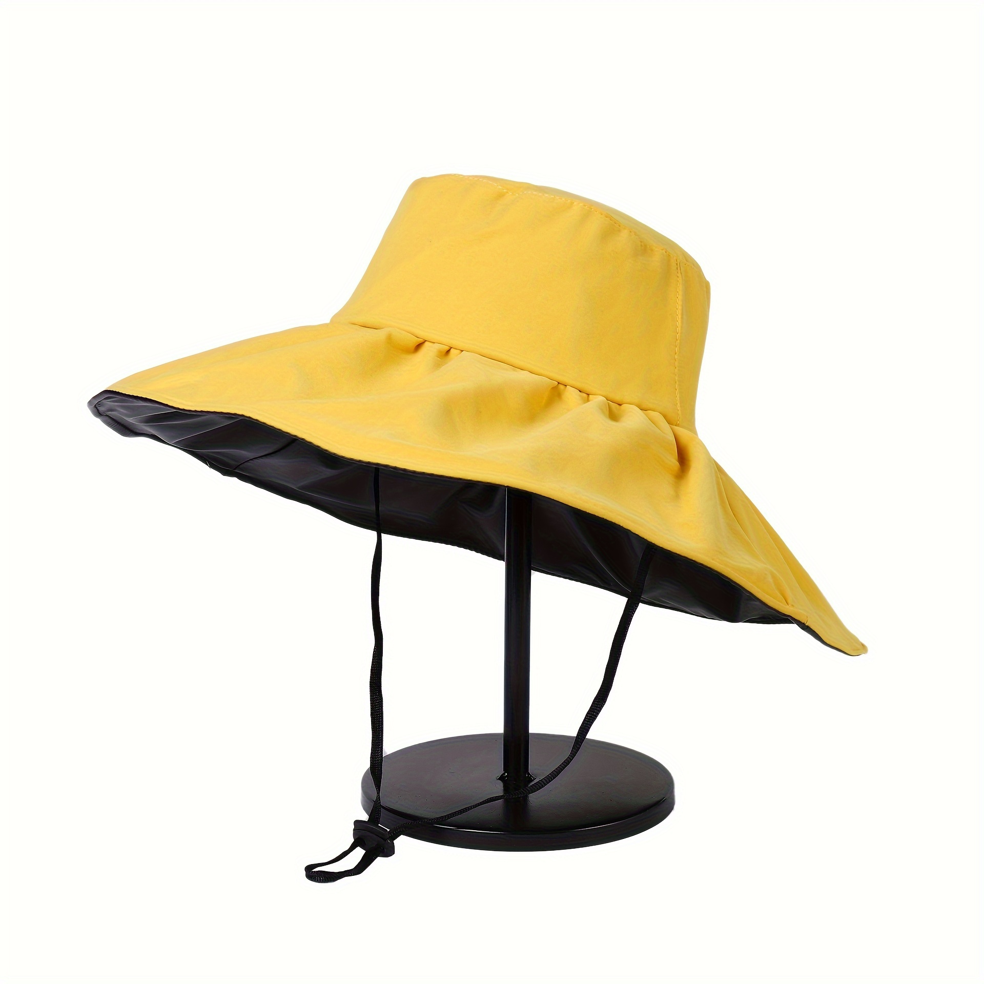 Women's Monochrome Beach Hat Foldable Wide Brim Sun Hat - Temu