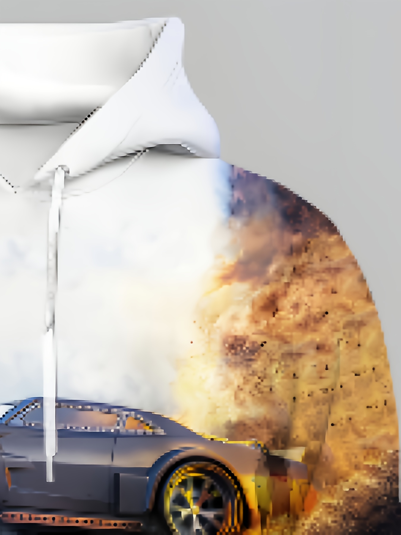 Casual herenhoodie met 3D-print racewagen en "Fast & Furious