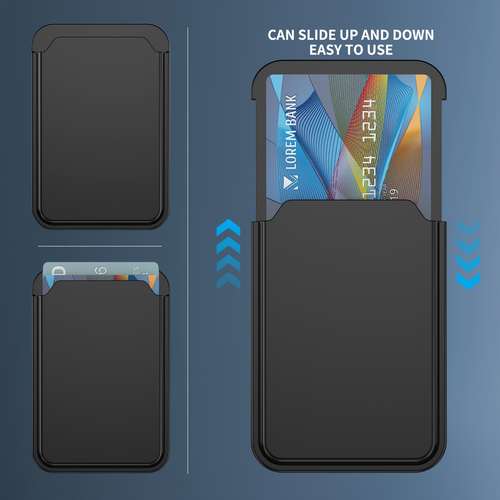 Miracase Magnetic Wallet For MagSafe IPhones – 3-Card Holder, Vegan Leather, Blue