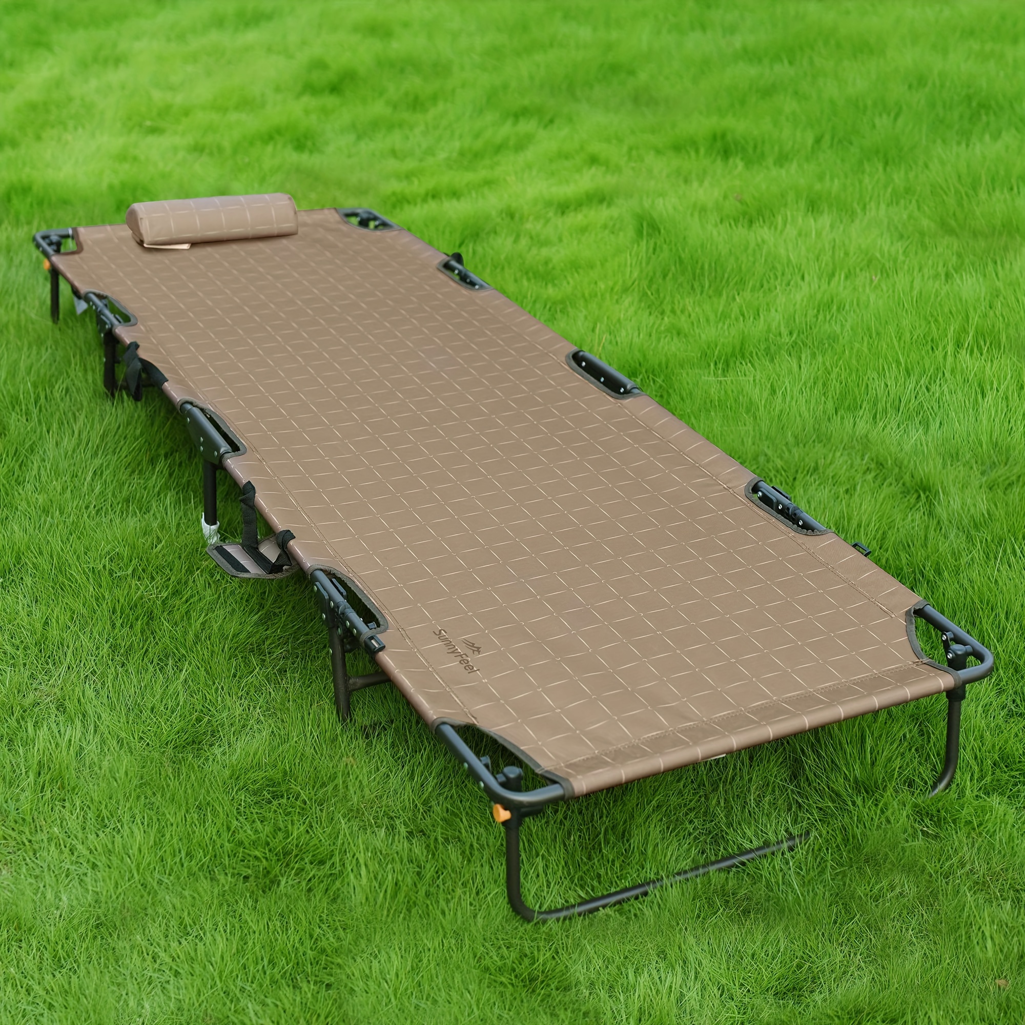 

Sunnyfeel Portable Folding Camping Cot Lightweight, Outdoor Sleeping Cots With Pillow, Up And With -resistant Support 300 Lbs For Travel Camp Beach Vacation