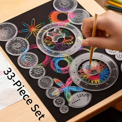33pcs spiral painting template craft kit scratch paper ideal for birthday party favors classroom rewards holiday activities christmas easter halloween supplies