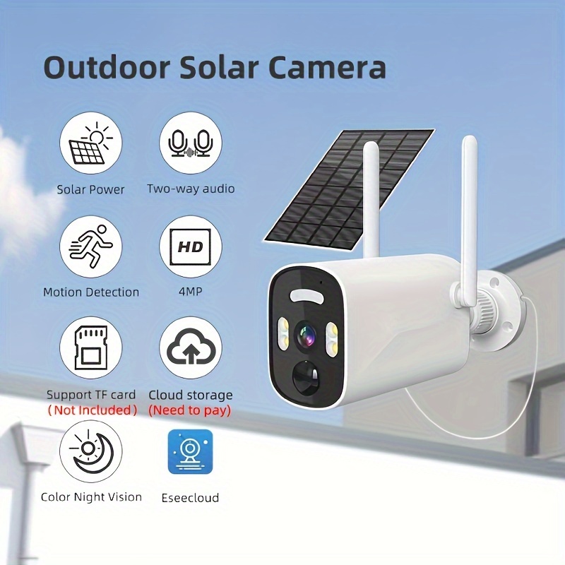 Security Camera Wireless Outdoor Solar Wireless Security - Temu