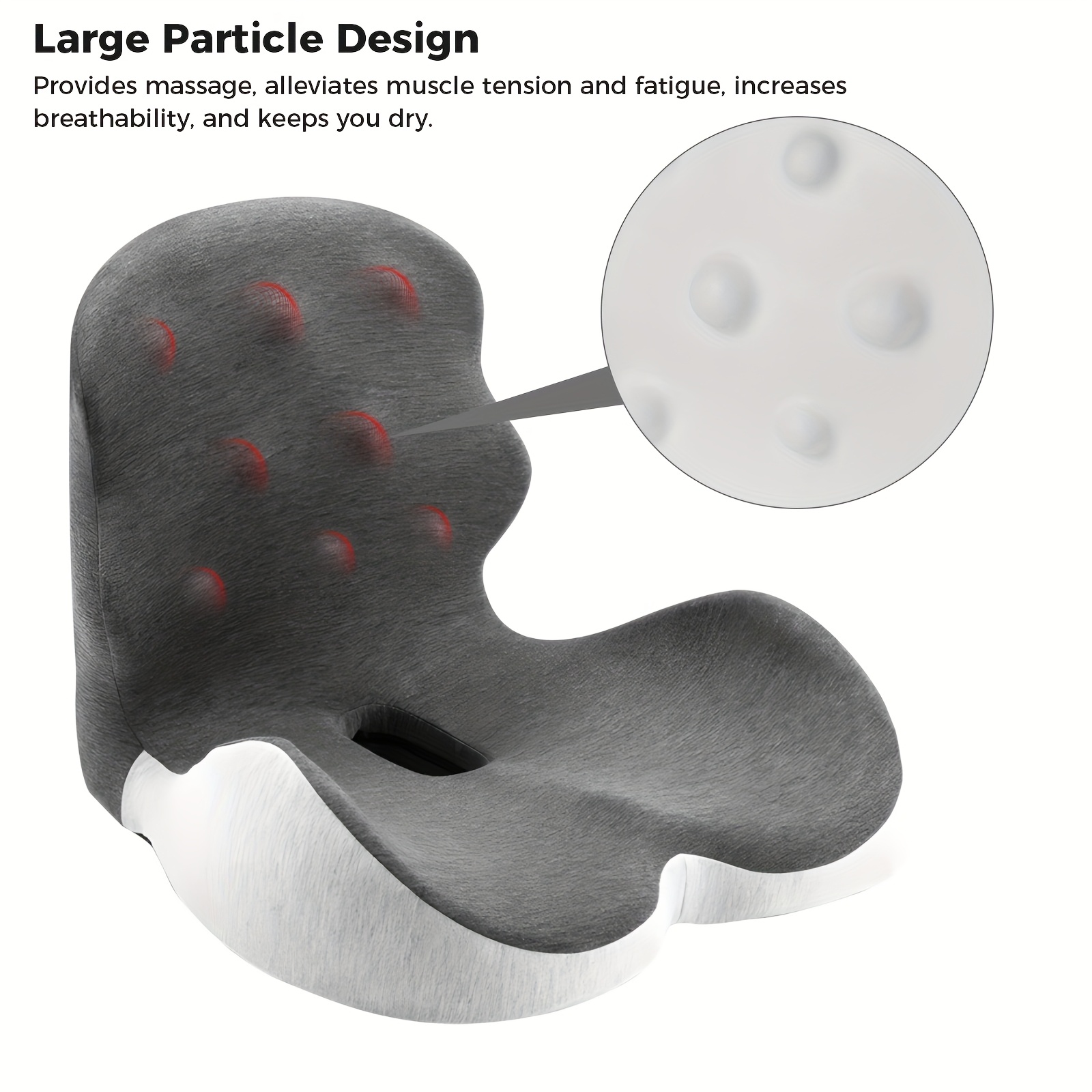 memory foam seat cushion office chair cushion with lumbar support car seat cushion with 8 back massage heads for car truck desk gaming chair Product details 3
