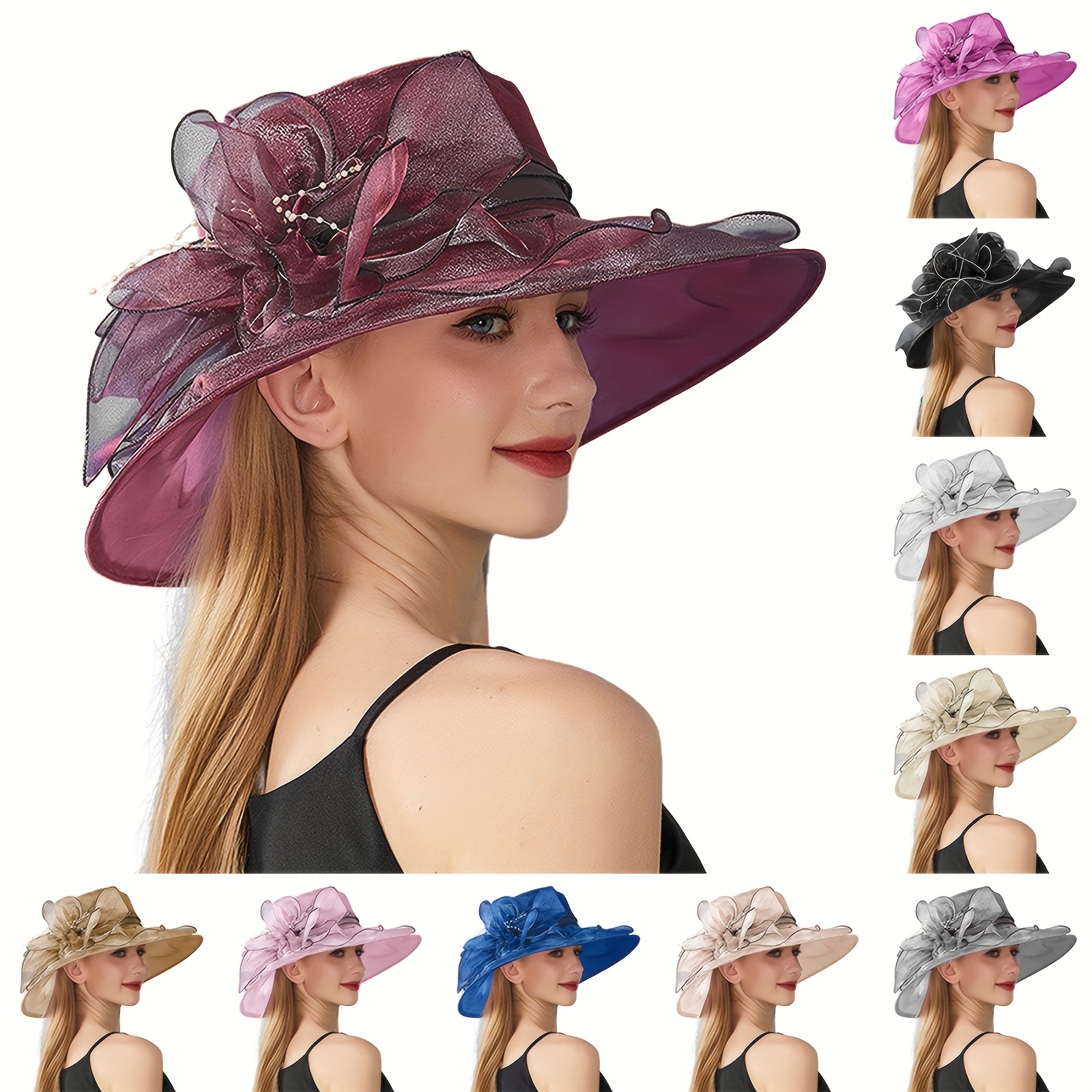 damen organza fascinator  -teeparty braut kirche   sonnenhut