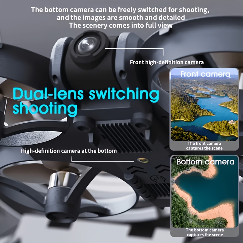 Mini Foldable RC Drone with Dual Cameras and Screen Remote, 360° Protection, Optical Flow Hover, 3 Speeds, Long Battery Life, Easy for Begin