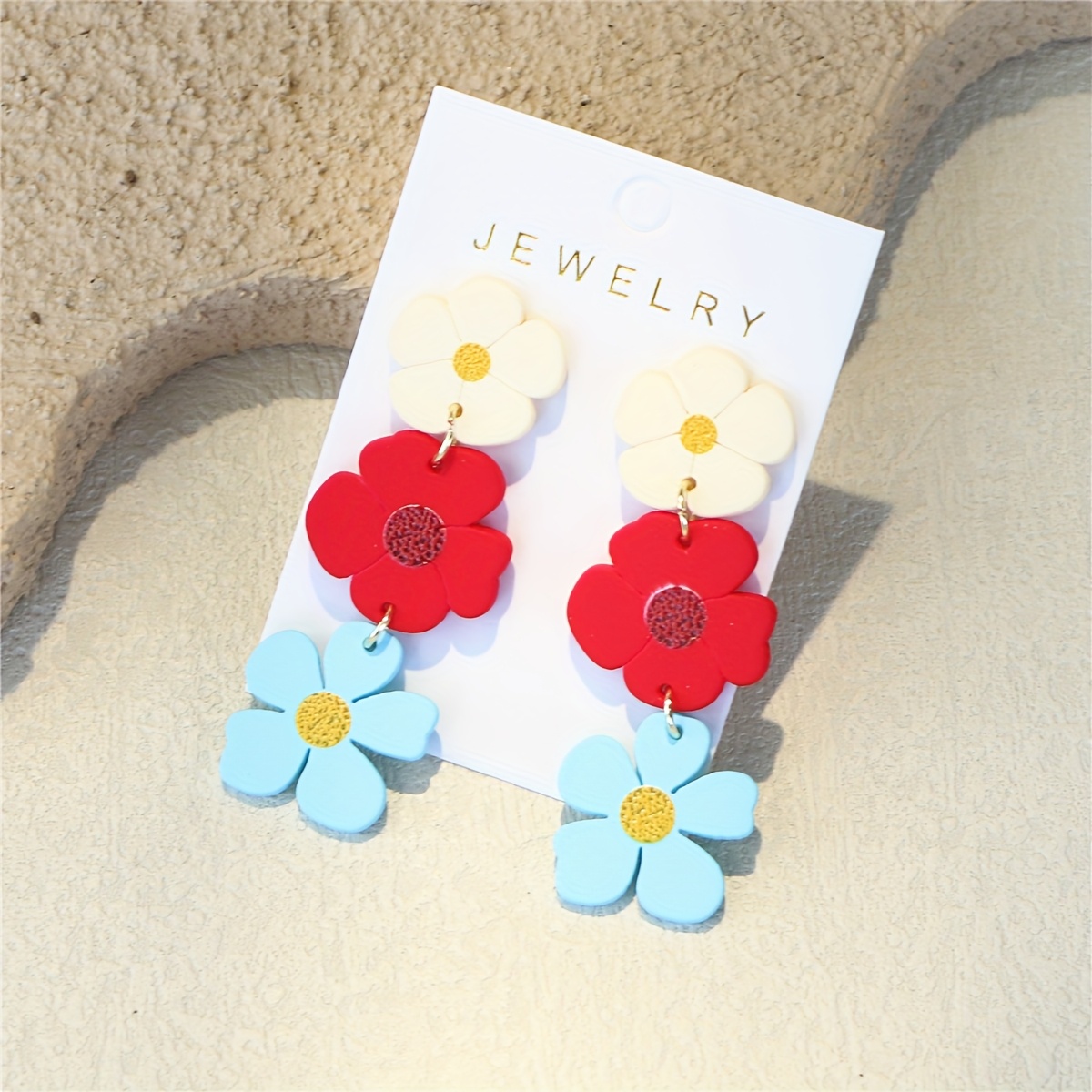 Women's Triple-Layer Cute Temperament Acrylic Earrings