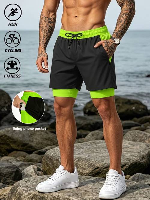 mens quick dry swim trunks solid color lightweight beach shorts for swimming surfing gym travel machine washable polyester mens swim shorts with lining for summer beachwear adjustable waistband for