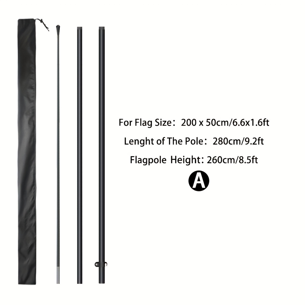 TEMU Set The Length Of The Flagpole To 9.2 Feet For The Aluminum For Feather Flag, Which Does Not Bases. This Is Suitable For Outdoor Advertising
