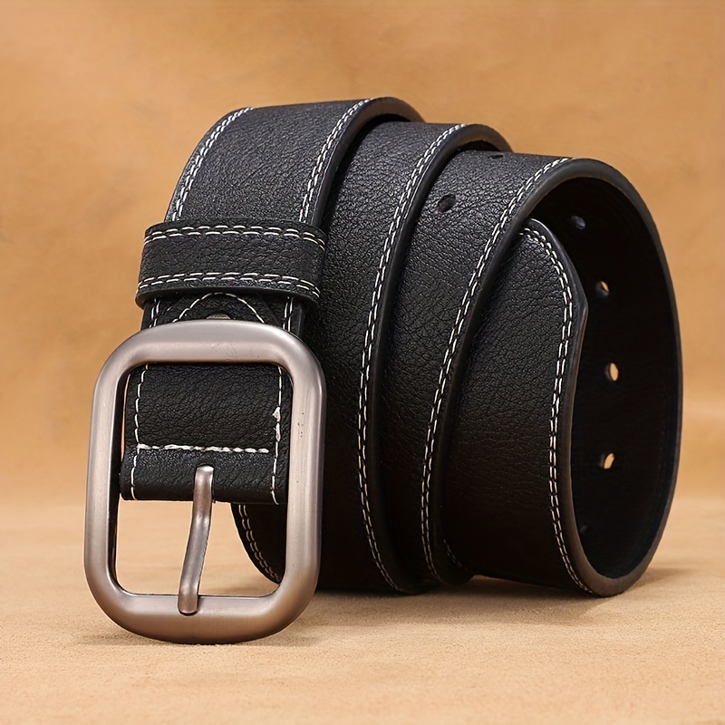 

1pc Fashionable Cowhide Belt, Pin Buckle, Classic And Simple Design, All-match, For Men Daily Life Leisure Time Party Festival Work Business Formal Occasions
