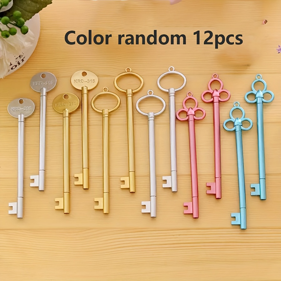 Random 12pcs Vintage Key-shaped Gel Pen Set