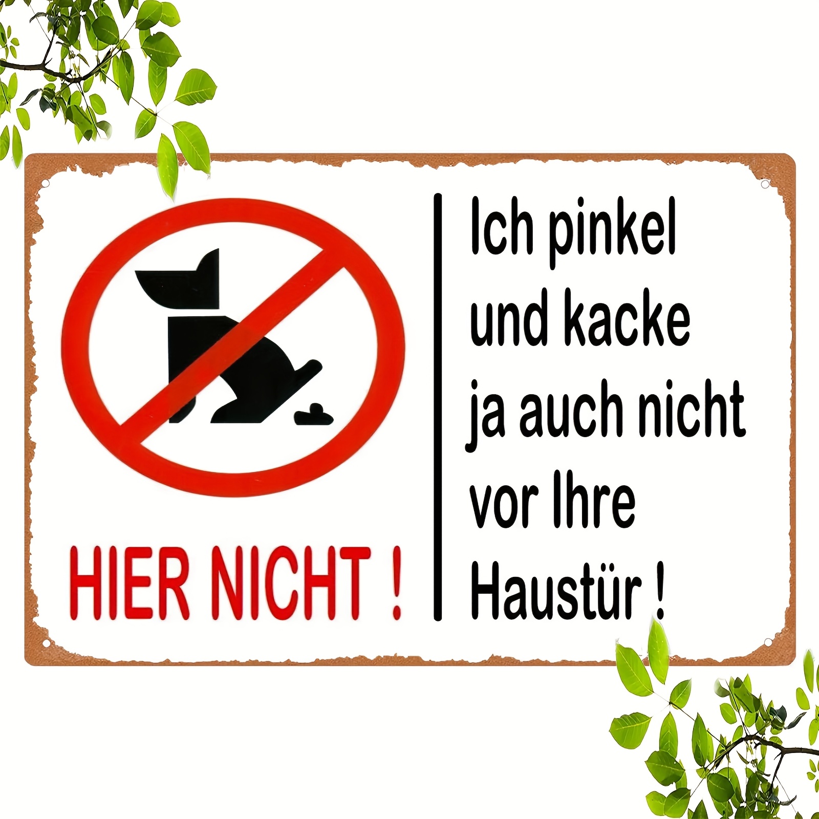 Image of 2d Flat, 1pc Metal Sign, 8x12 Inch Metal Tin Signs Decorative Metal Sign No Peeing Here Dog Sign Size Strschildwarnschilddog Sign Mm Without Holes No 20*30cm/ 8*12inch, 2d Flat