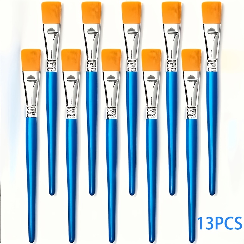 TEMU 13pcs Acrylic And Paint Brush Set - Professional Nylon Bristles For Artists, Craft Painting Tools, Durable Roof Brushes
