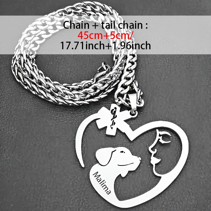 Custom Exquisite Heart Dog Name Necklace for Women