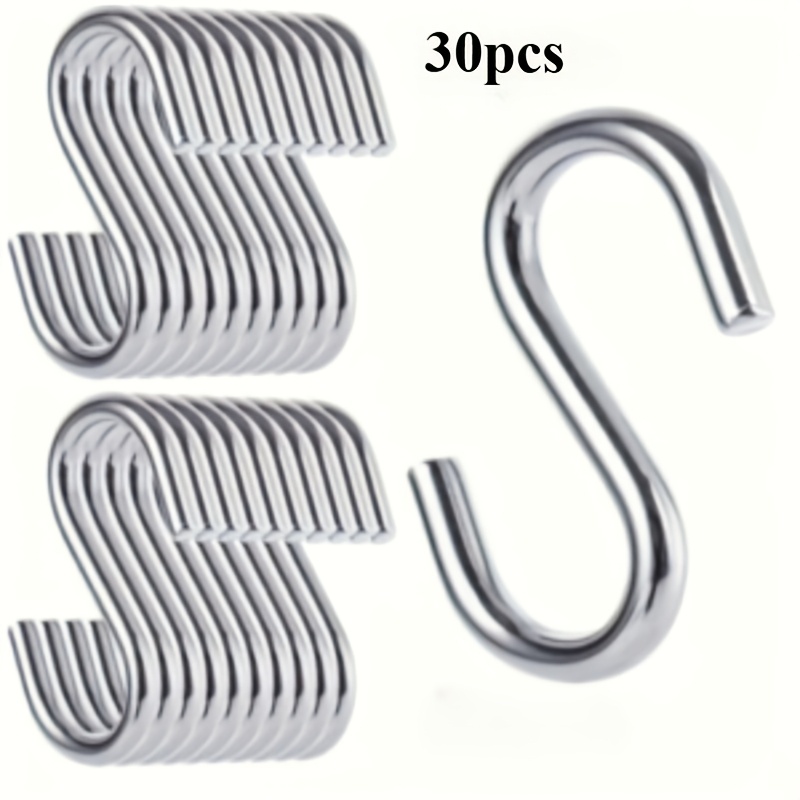 TEMU 30 Heavy-duty Hooks | Each Hook Has A Load Of 176 , -resistant Stainless Steel Sus201 Material, Anodized Surface Treatment, Suitable For
