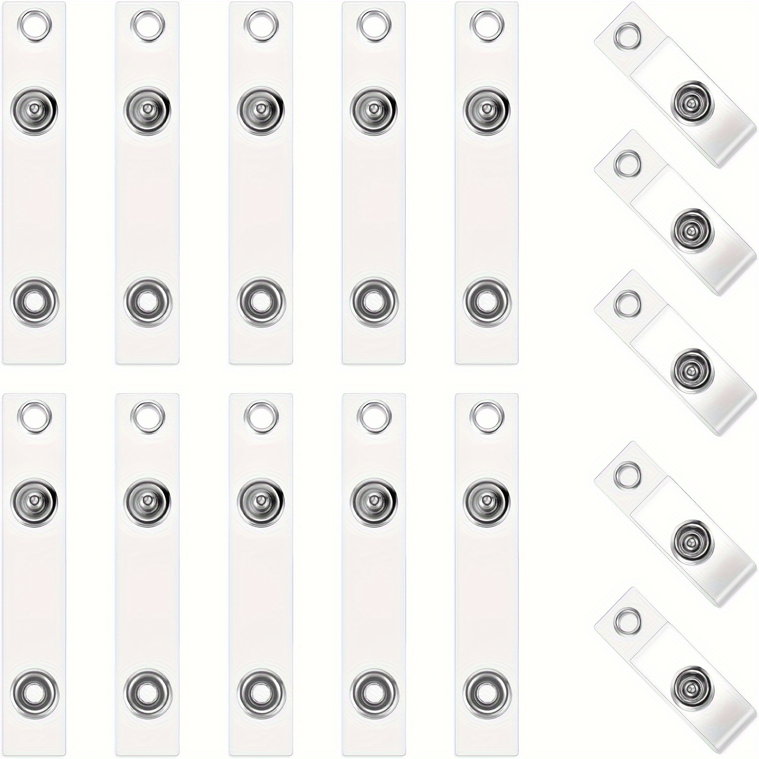 Image of 2d 15pcs Badge Holder Badge Clip Badge Holder Straps With Snap Pvc Transparent Vinyl Badge Holder Replacement Badge Clips With Snap And Eyelet For Name Tags Lanyards Keychains