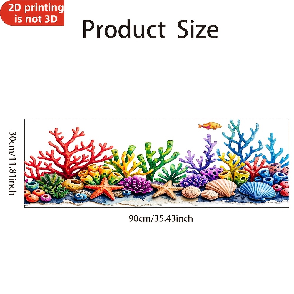 TEMU 1pc, Thème Océan, Autocollant de fenêtre coloré sur le thème de la barrière de et marine, Monde sous-marin avec étoiles de mer, coquillages et