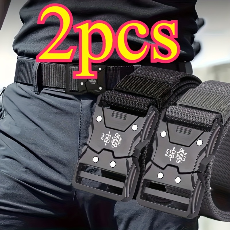 

2-pack Men's Tactical Nylon Belts Release , Sports And Casual Workwear Waistbands, Regular Size