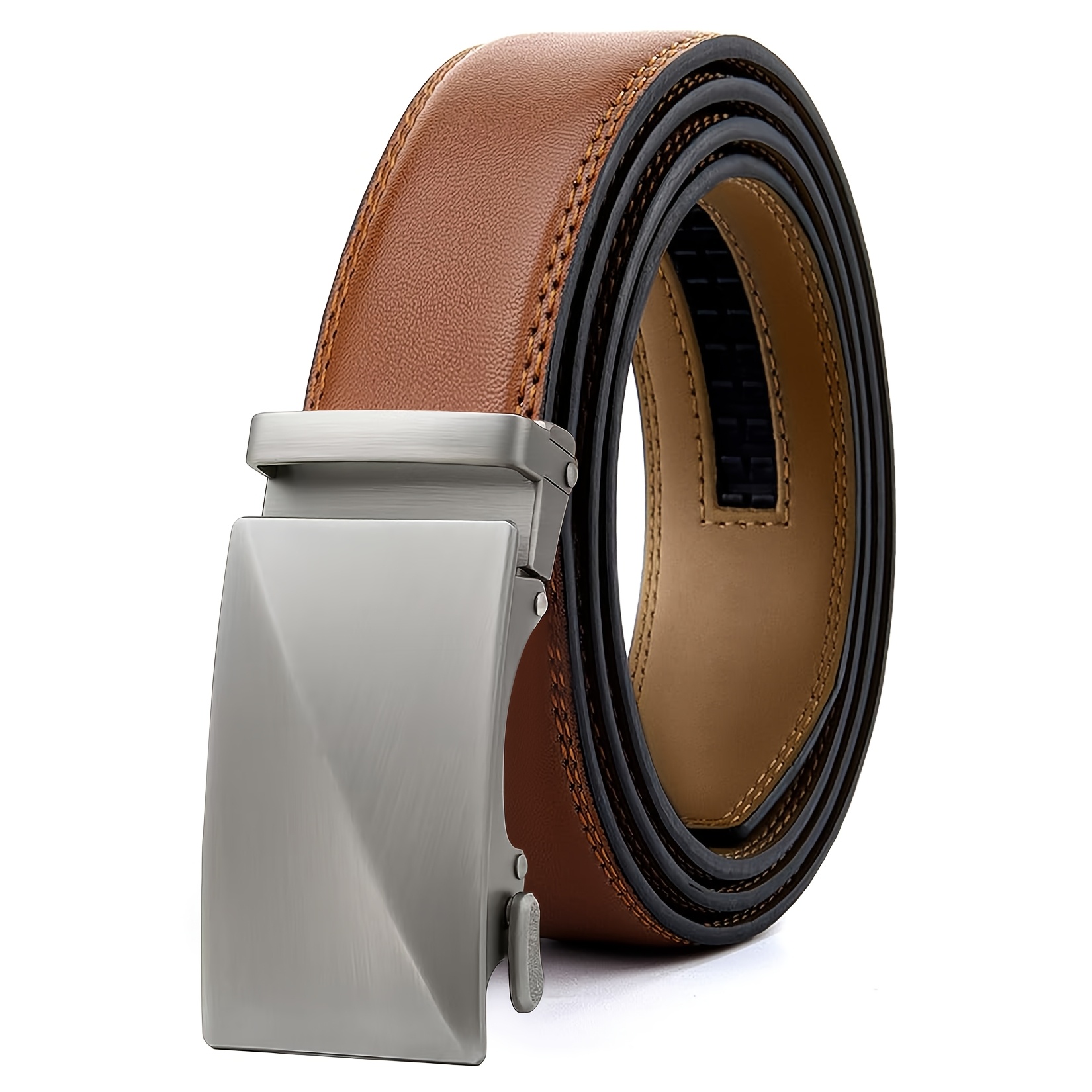 genuine leather ratchet dress belt men premium automatic - Temu