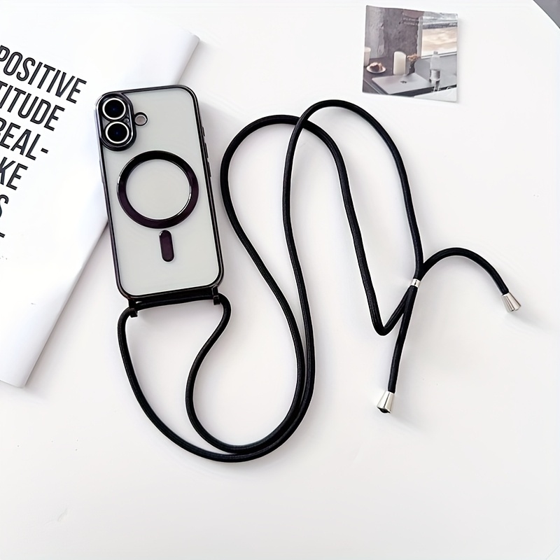 E-shop Handyhülle - Eine luxuriöse Halskette mit einem beschichteten, magnetischen, transparenten Handyhülle, geeignet für iPhone 17, Air 16, 14, 15