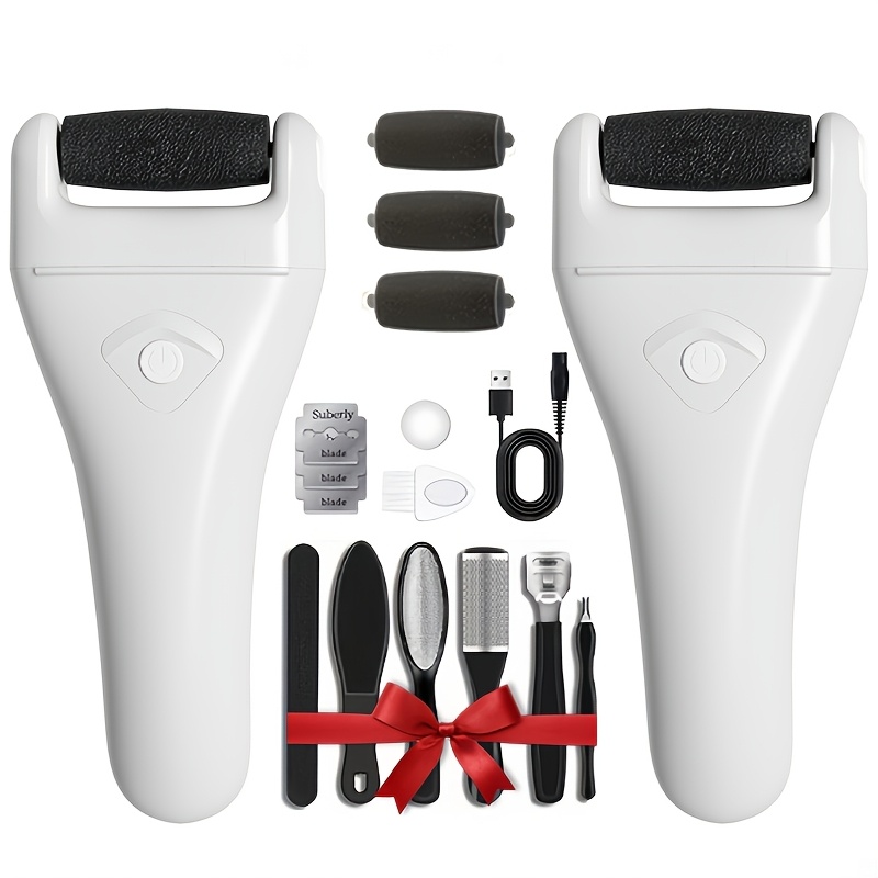 Rechargeable Electric Foot Remover with Display | All-In-One Foot Care Kit for Hard Skin & Removal | At-Home Foot Smoother for Soft Feet