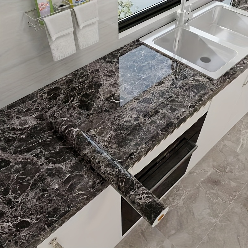 Thickened Waterproof And Sticker, Kitchen Oil-resistant High-temperature Resistant Stove Top Wallpaper, Cabinet Countertop And Door Renovation Color-changing Film
