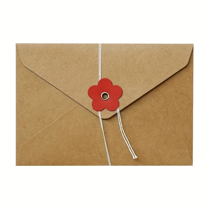 TEMU 10pcs Of Premium Paper Envelopes, Elegant Heart-tie Envelope Bags, White Vintage Postcard Envelopes, Suitable For Any Holiday